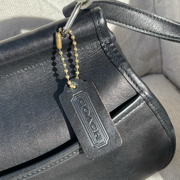 Post Pouch black leather satchel cross body purse EUC - Picture 5 of 12